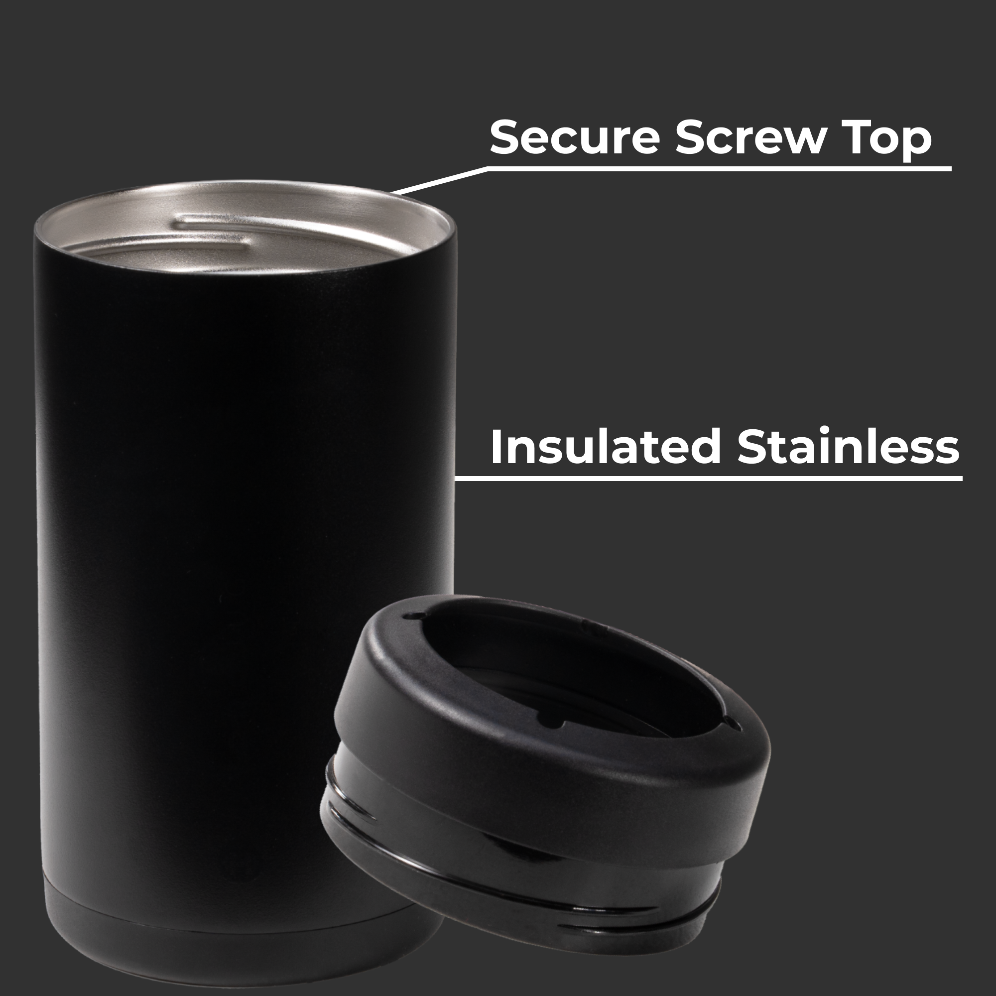 Can Cooler 16oz - Black