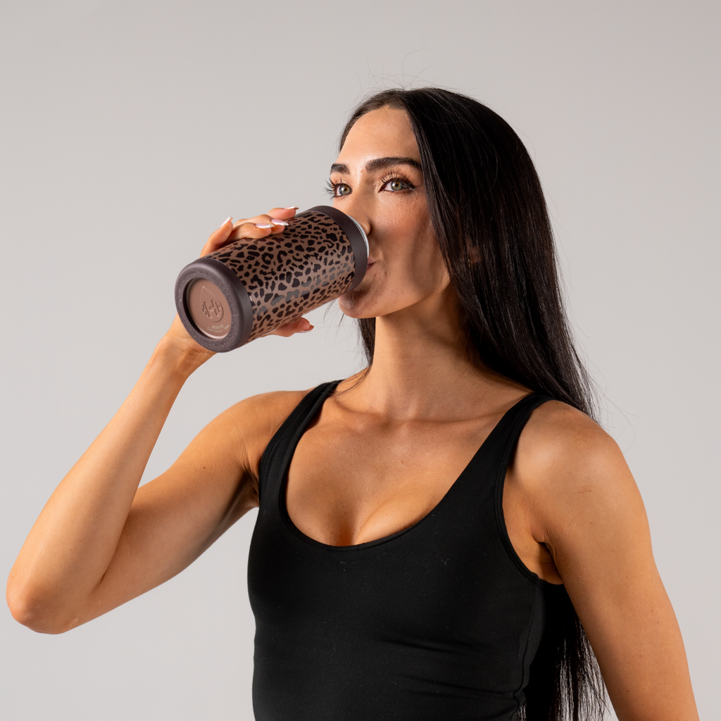 Can Cooler 16oz - Brown Leopard